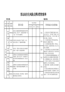 客运站风险点辨识管控清单