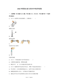 2016年黑龙江省大庆市中考化学试卷