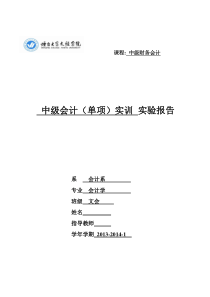 中级财务会计实验报告[整理版]