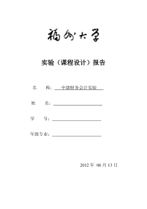 中级财务会计实验报告