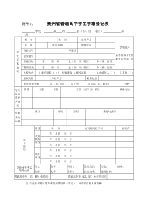 贵州省普通高中学生学籍登记表