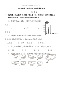 09届高考文科数学考前仿真模拟试卷