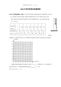 2005年高考物理实验题集锦历年物理高考试题