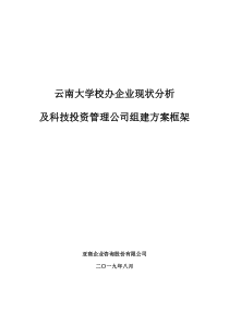 科技投资管理公司组建方案框架