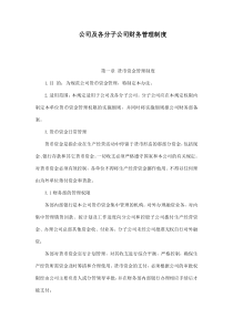 公司及各分子公司财务管理制度