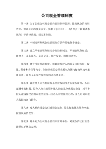 公司现金管理制度