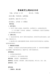 禁毒主题教育课主题班会教案