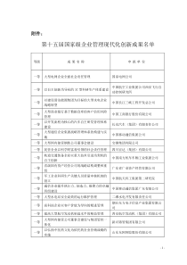 第十五届国家级企业管理现代化创新成果名单-附件：