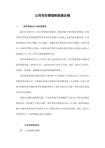 公司项目管理制度建议稿