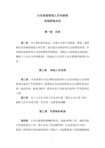 公司高级管理人员年薪制考核管理办法