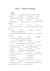 单元规范训练BOOK6Unit4Globalwarming新人教版选修6高中英语练