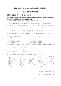 嘉峪关市二中20052006学年度第一学期期末高一奥赛班数学试题