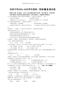 官林中学20042005学年度高一物理期末测试卷