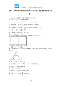 山东师大附中高三第一次模拟数学试卷文科