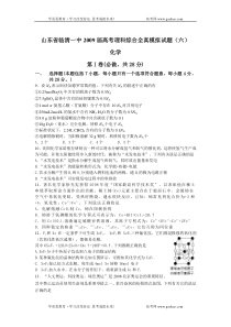 山东省临清一中2009届高考理科综合全真模拟试题六