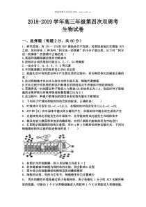 河南省中牟县第一高级中学2019届高三上学期第四次双周考生物试卷