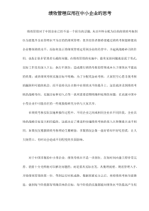 绩效管理应用在中小企业的思考doc12(1)