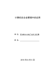 计算机在企业管理中的应用