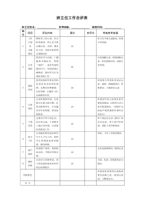 班主任工作自评表