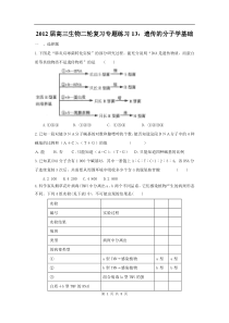 高中生物二轮复习专题练习13遗传的分子学基础高中生物练习试题