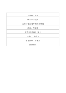 辽阳石化公司专利管理研究