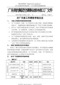 分厂月度绩效考核管理办法(1)