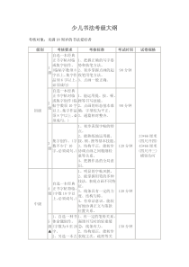 少儿书法考级大纲