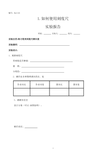 新人教版初中物理实验报告单