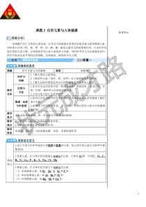 课题2化学元素与人体健康导学案课题2化学元素与人体健康初中化学人教版九年级下册教学资源