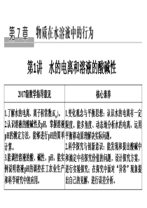 高三化学复习课件水的电离和溶液的酸碱性高三化学课件