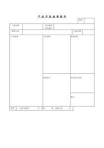 产品开发成果报告word表格表单模板