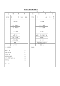 第六节国外出差旅费计算书word表格表单模板