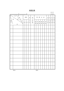 第十二节考绩总表word表格表单模板