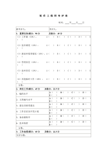 绩效考评样本word表格表单模板