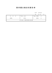 欧米媞女装访问报告单