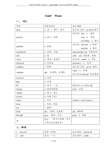 深圳牛津英语七年级下-unit5-Water-知识点总结和单元测试