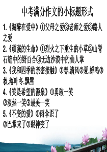 中考满分作文新颖小标题示例