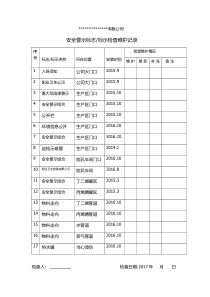 警示标志标示检查维护记录