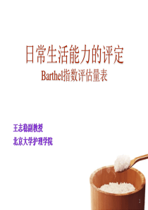 日常生活能力的评定Barthel指数评估量表