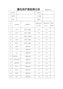 漏电保护器检测记录表