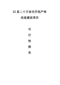 XX县二十万亩毛竹低产林改造建设项目可研