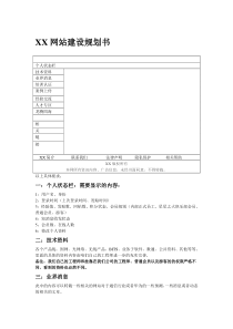 XX网站建设规划书