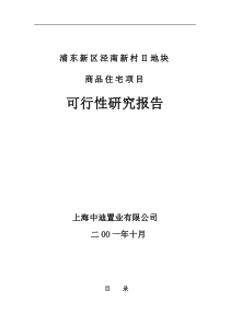 浦东新区泾南新村地块可行性研究报告