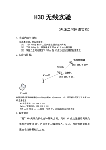 H3C无线实验(二层网络连接)