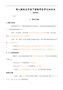 人教版五年级数学下册各单元知识点