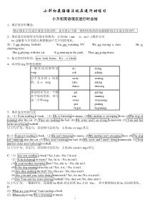 小升初英语现在进行时语法例句以及习题1