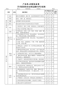 手术患者的安全转运操作评分标准