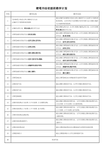 硬笔书法入门教学计划