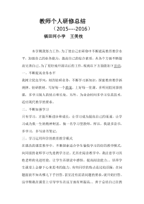 教师个人研修总结