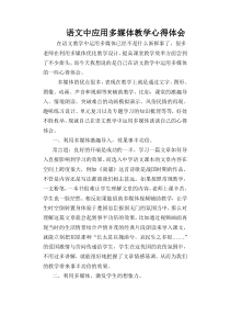 语文中应用多媒体教学心得体会